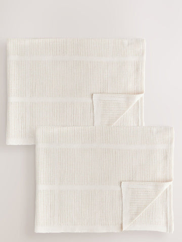 2 Pack Natural Cotton Baby Cellular Blankets