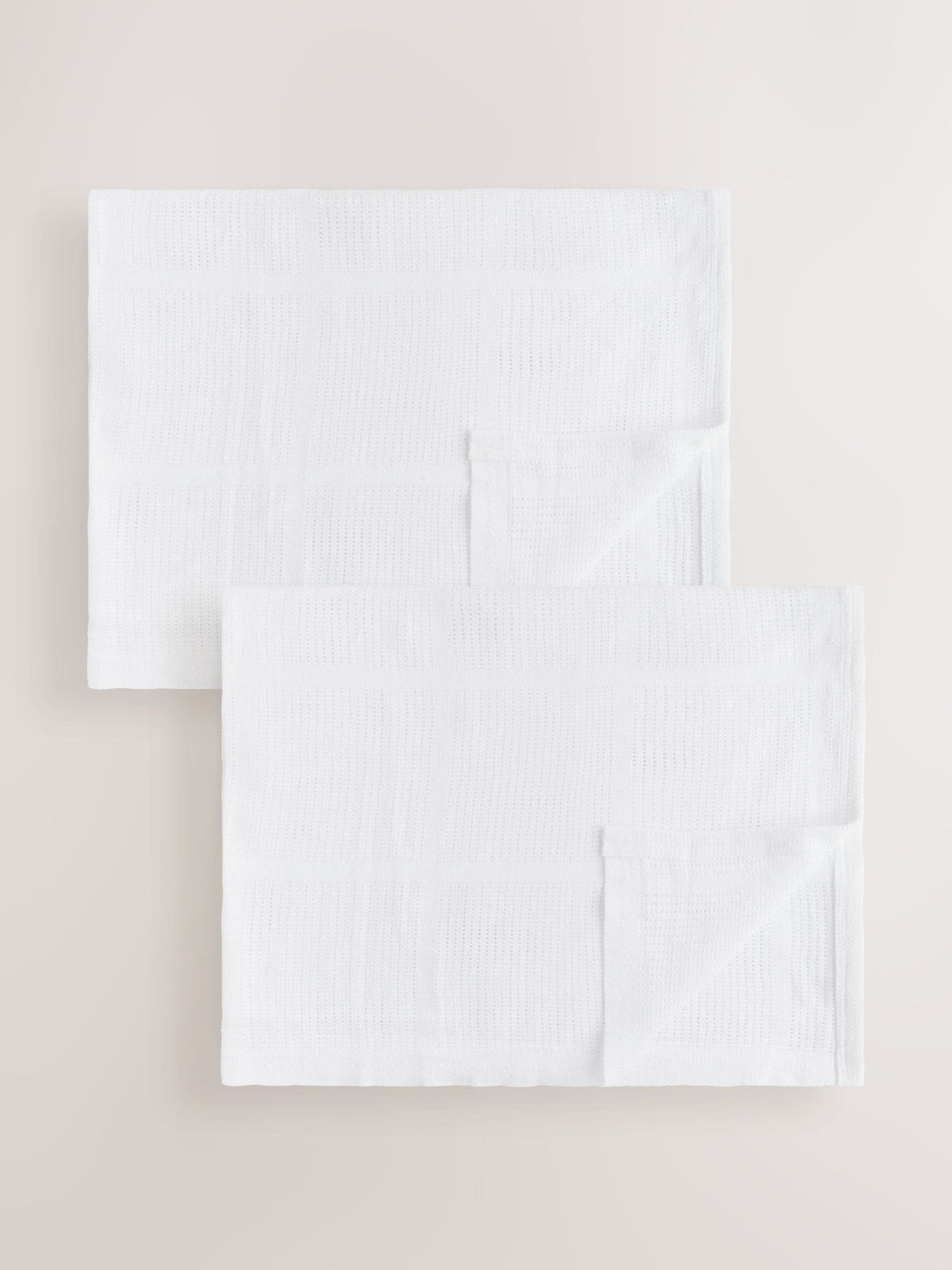 2 Pack White Cotton Baby Cellular Blankets