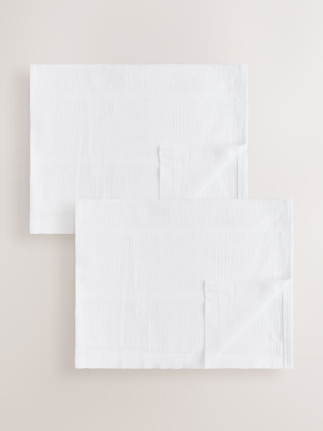 2 Pack White Cotton Baby Cellular Blankets
