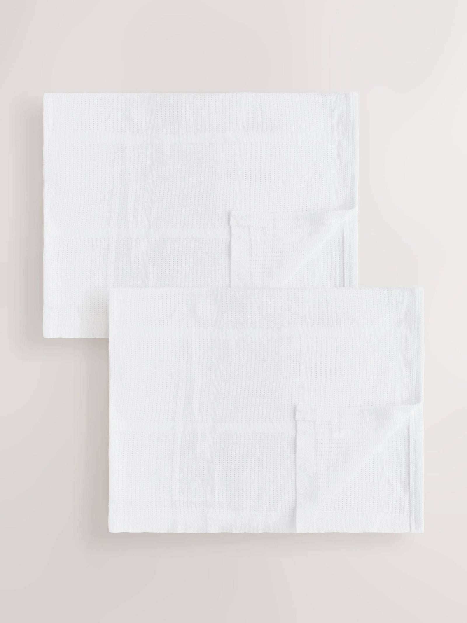 2 Pack White Cotton Baby Cellular Blankets