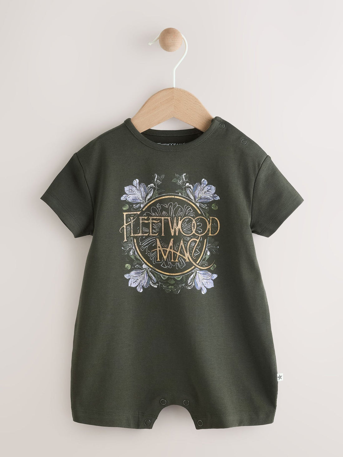 Charcoal Grey Fleetwood Mac Band Baby Romper