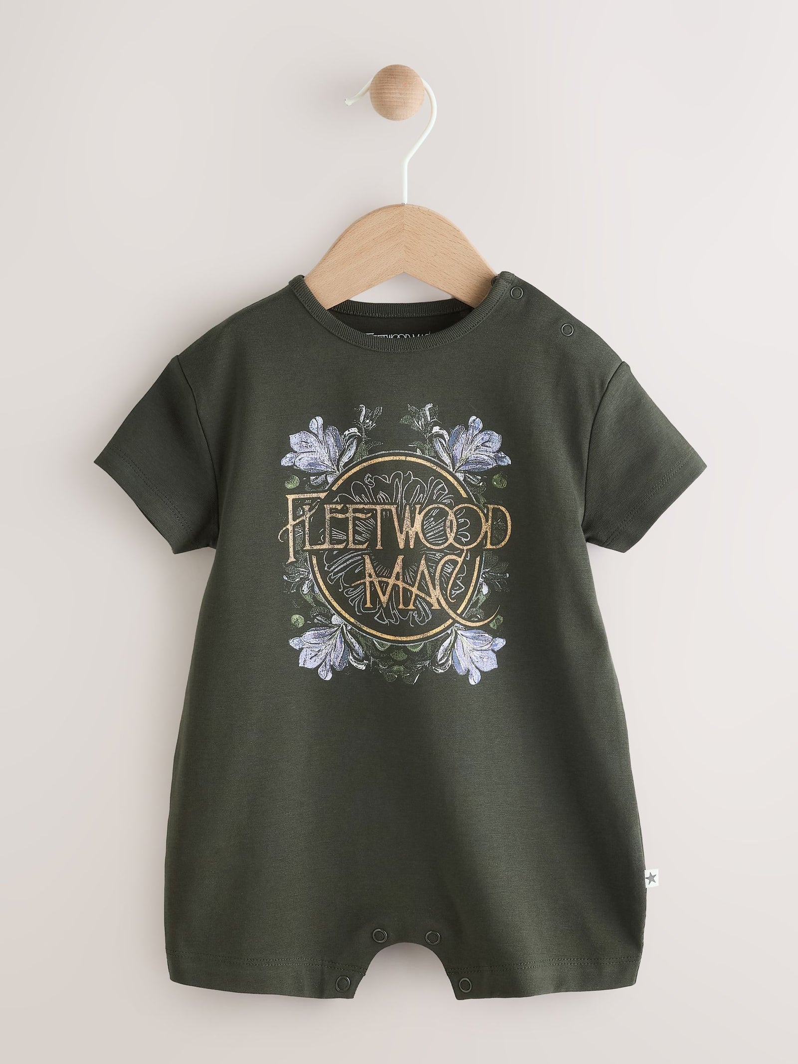 Charcoal Grey Fleetwood Mac Band Baby Romper