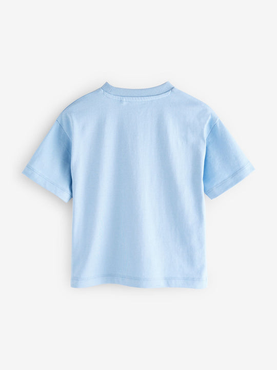 Blue Short Sleeve Plain T-Shirt (3mths-7yrs)