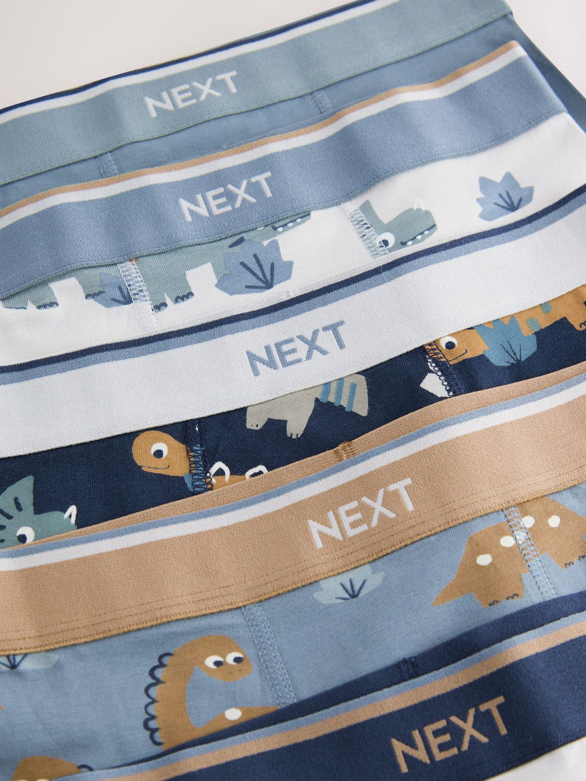 Blue/Brown Dino Trunks 5 Pack (1.5-12yrs)