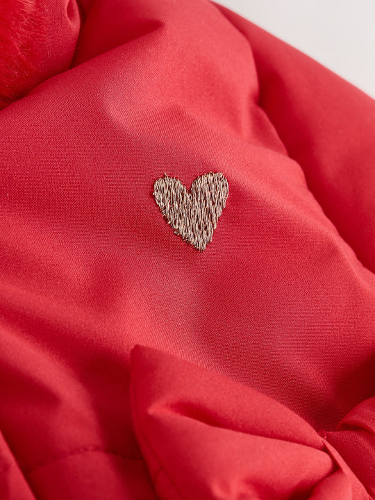Red Bow Puffer Baby Jacket (0mths-2yrs)