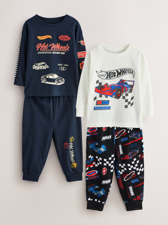 Multi Hot Wheels Snuggle Pyjamas 2 Pack (9mths-9yrs)