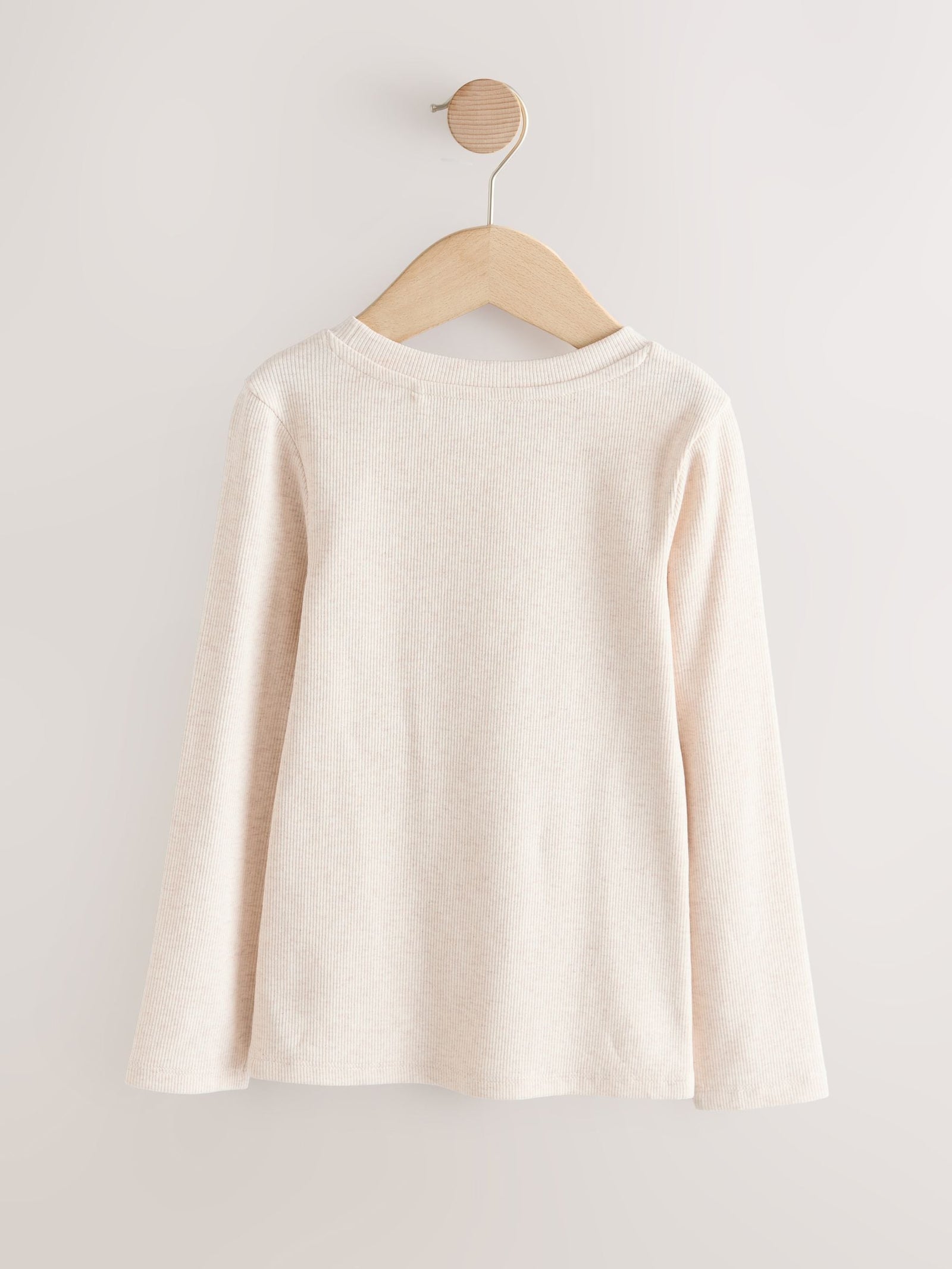 Neutral Long Sleeve Ribbed Top (3-16yrs)