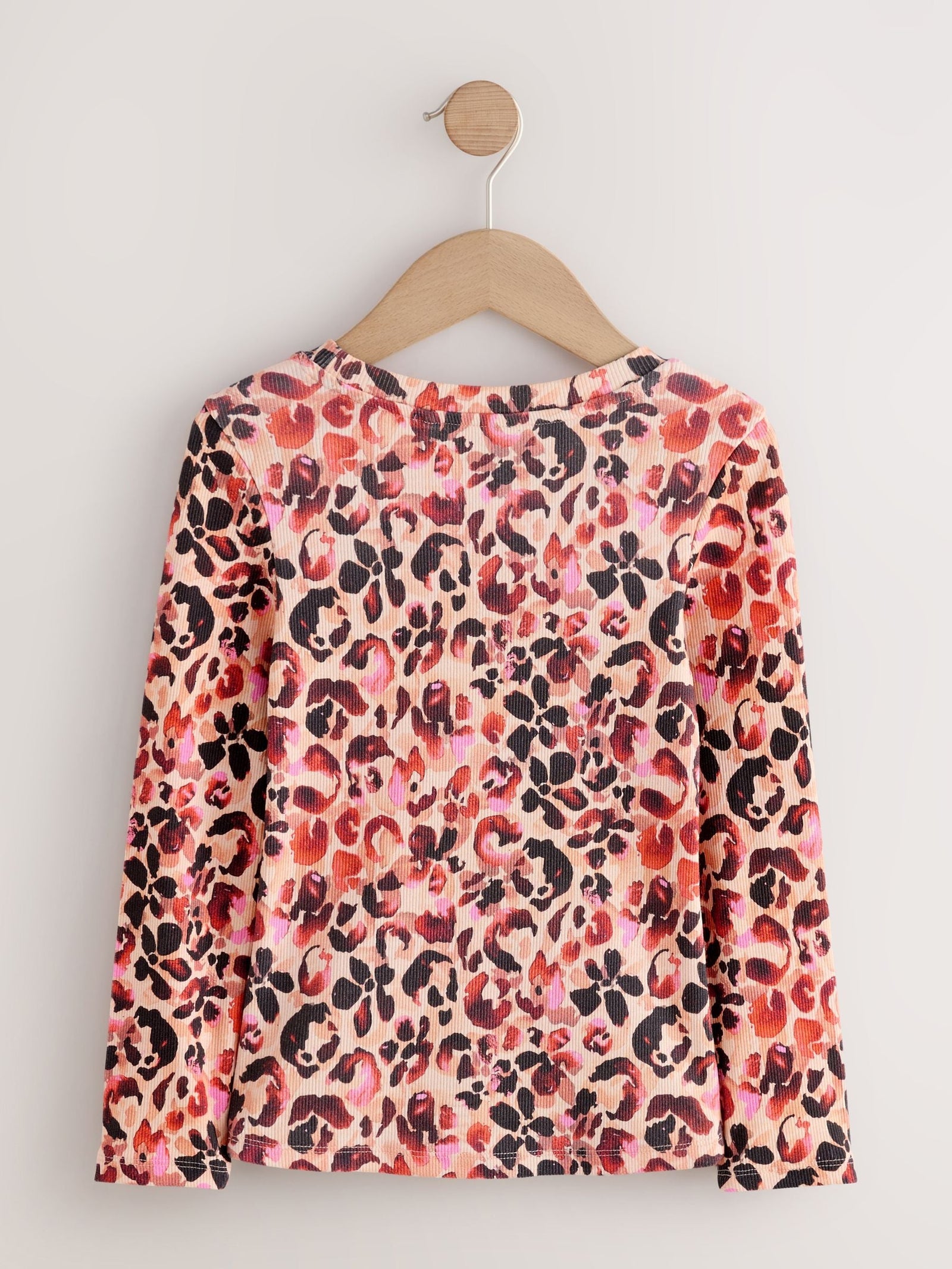 Leopard Long Sleeve Ribbed Top (3-16yrs)