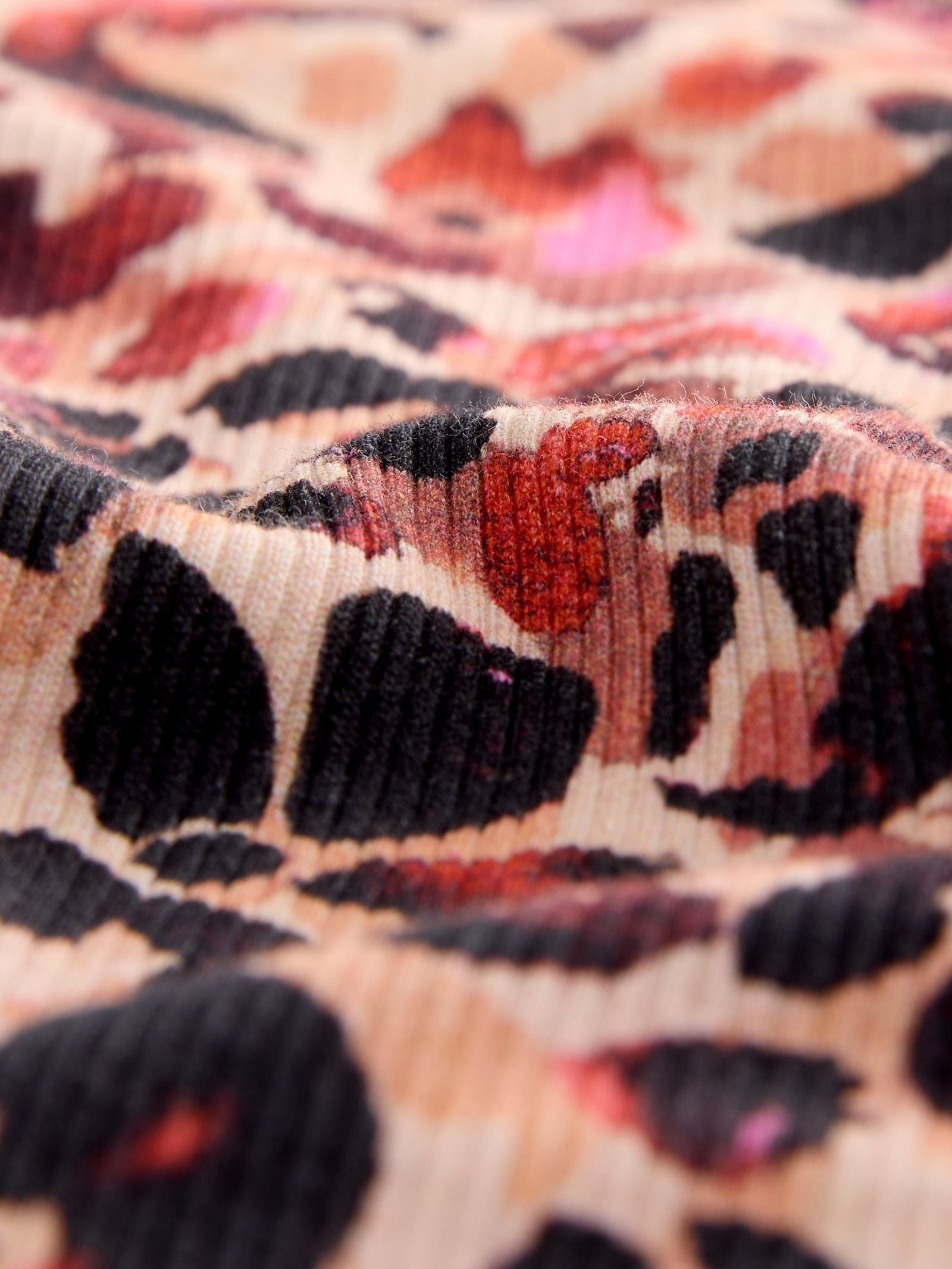 Leopard Long Sleeve Ribbed Top (3-16yrs)