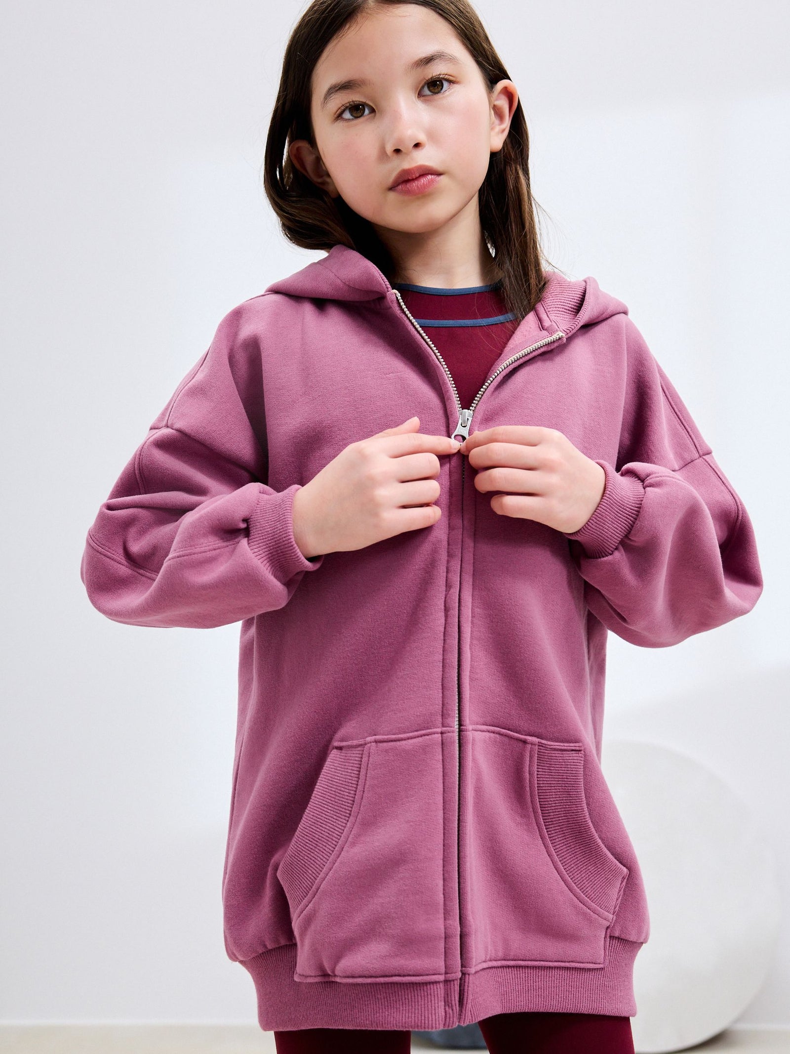 Berry Pink Zip Through Hoodie (3-16yrs)