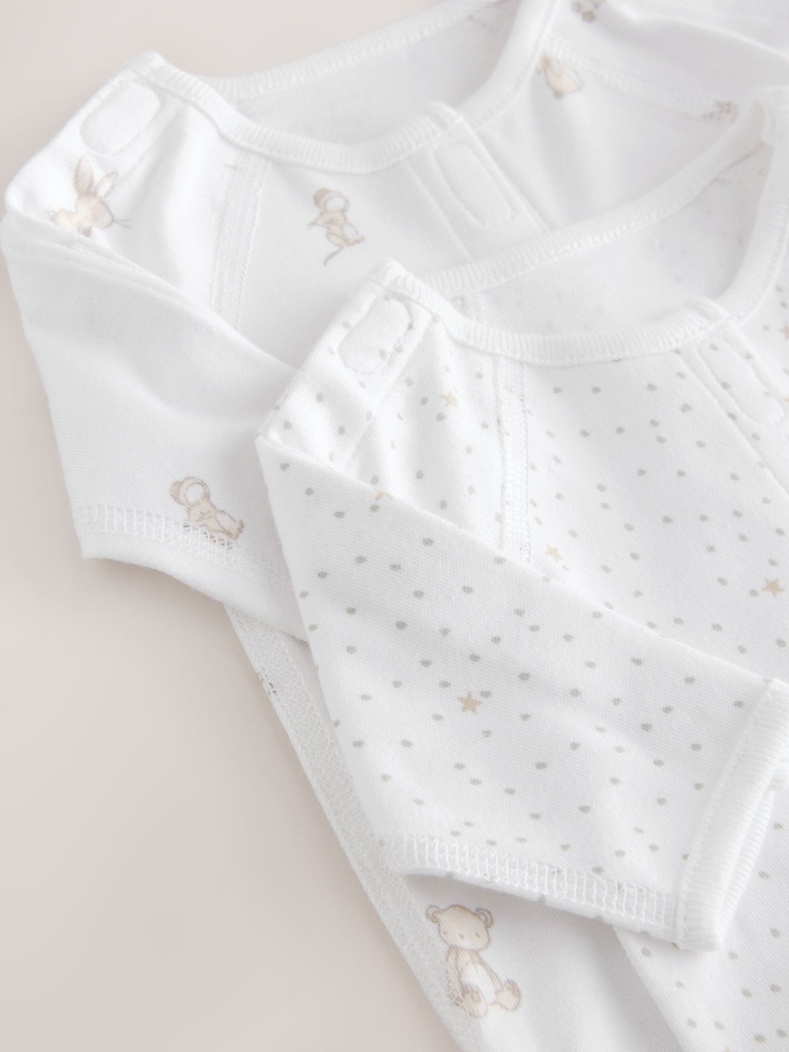 Cream/White Baby Premature Sleepsuit 6 Piece Set (0-0mths)