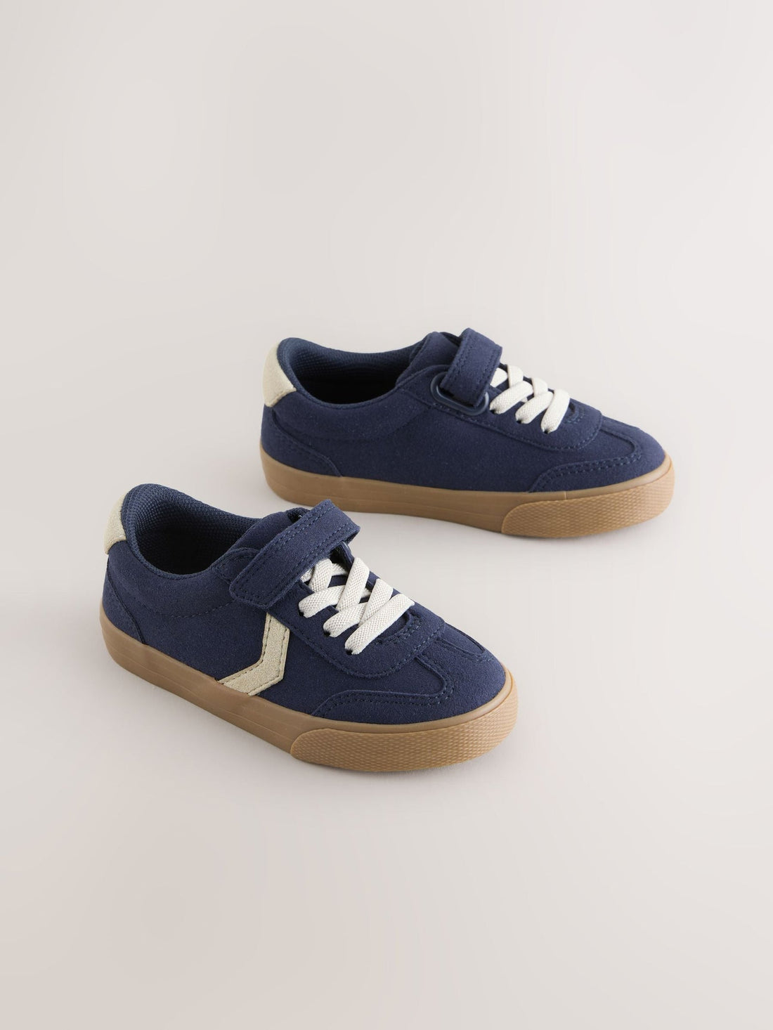 Navy Blue Wide Fit (G) Touch Fastening Elastic Lace Trainers