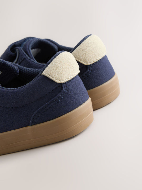 Navy Blue Wide Fit (G) Touch Fastening Elastic Lace Trainers