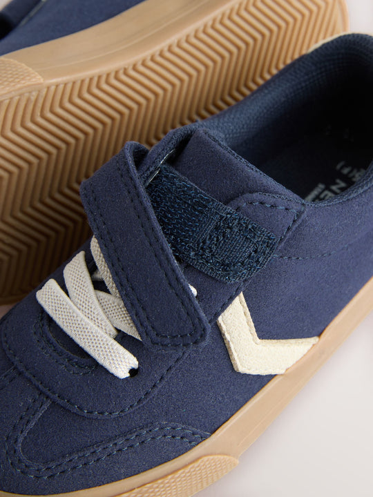 Navy Blue Wide Fit (G) Touch Fastening Elastic Lace Trainers