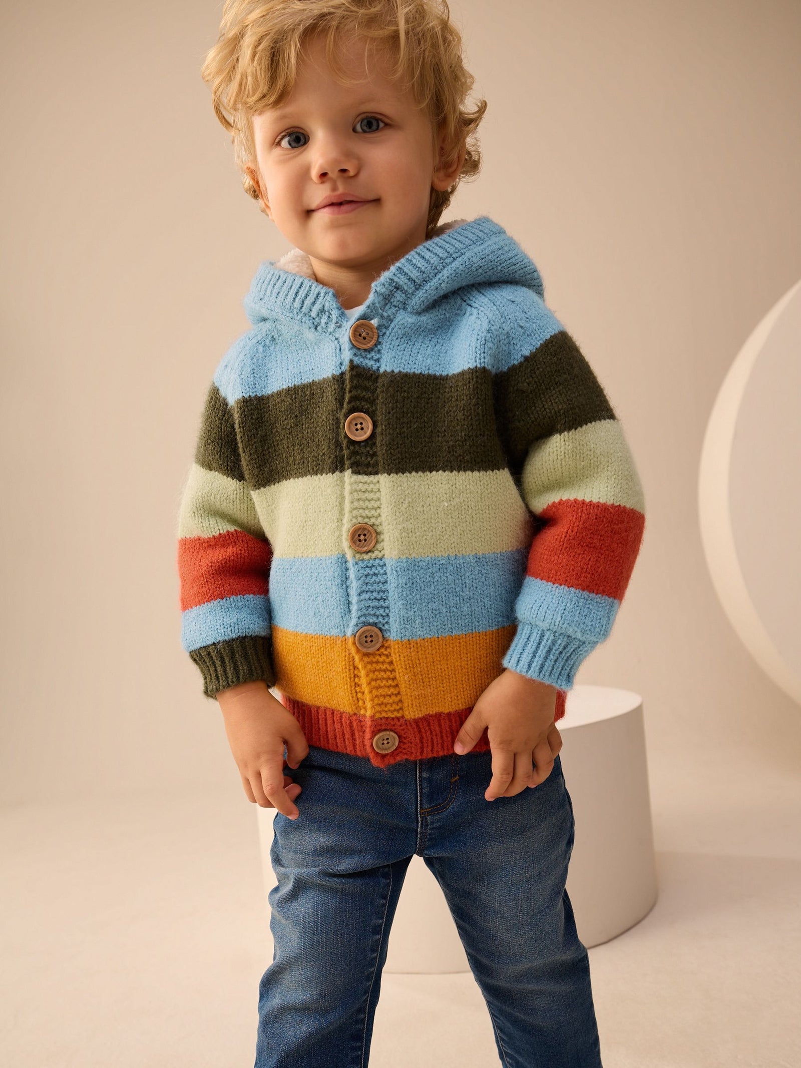 Multi Bright Stripe Character Cardigan (3mths-7yrs)
