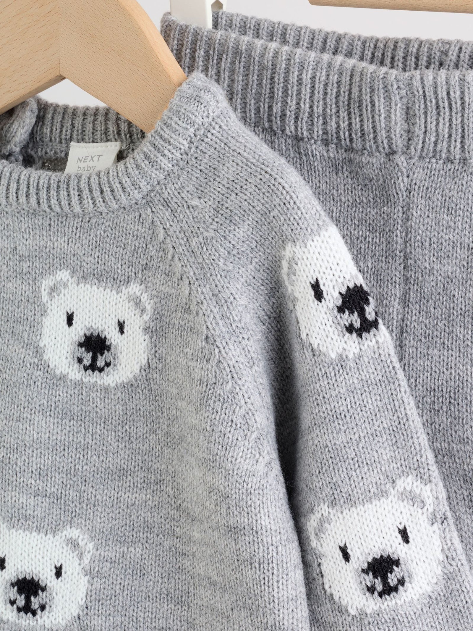 Grey Bear Knitted Top and Leggings Set (0mths-2yrs)