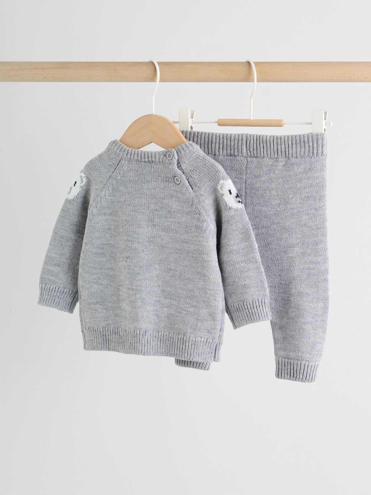 Grey Bear Knitted Top and Leggings Set (0mths-2yrs)