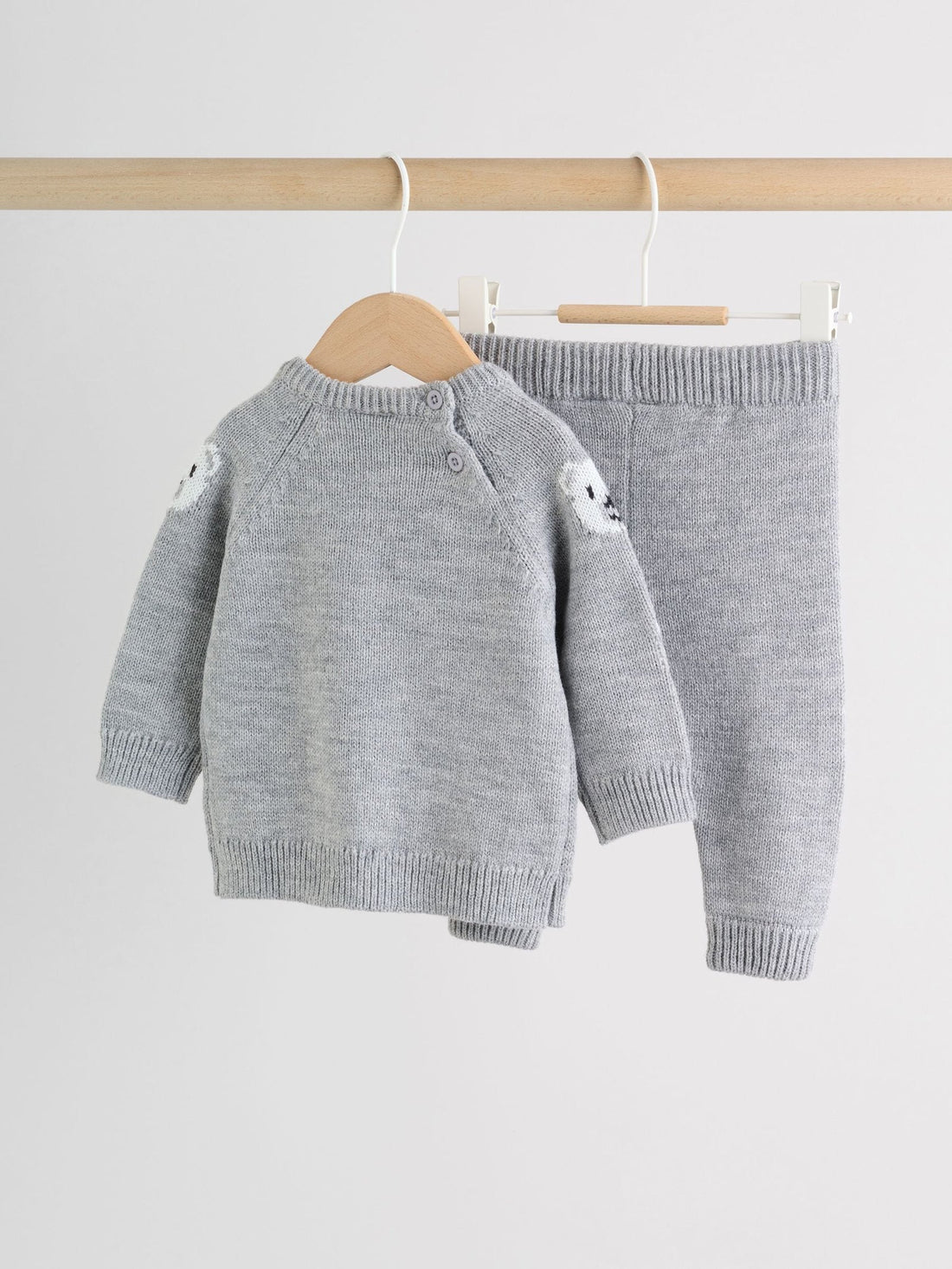 Grey Bear Knitted Top and Leggings Set