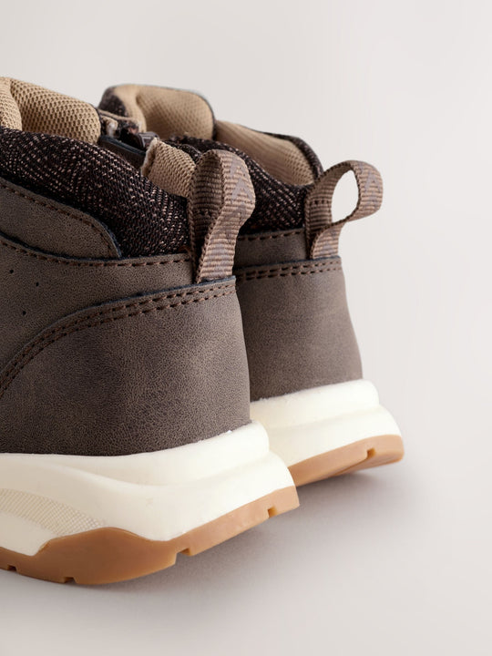 Chocolate Brown Warm Lined Walking Boots