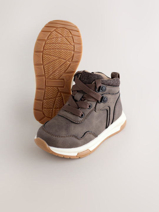 Chocolate Brown Warm Lined Walking Boots