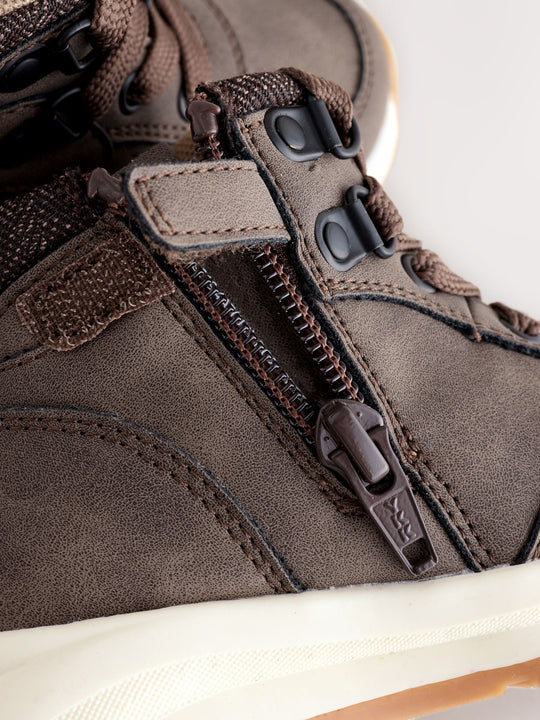 Chocolate Brown Warm Lined Walking Boots