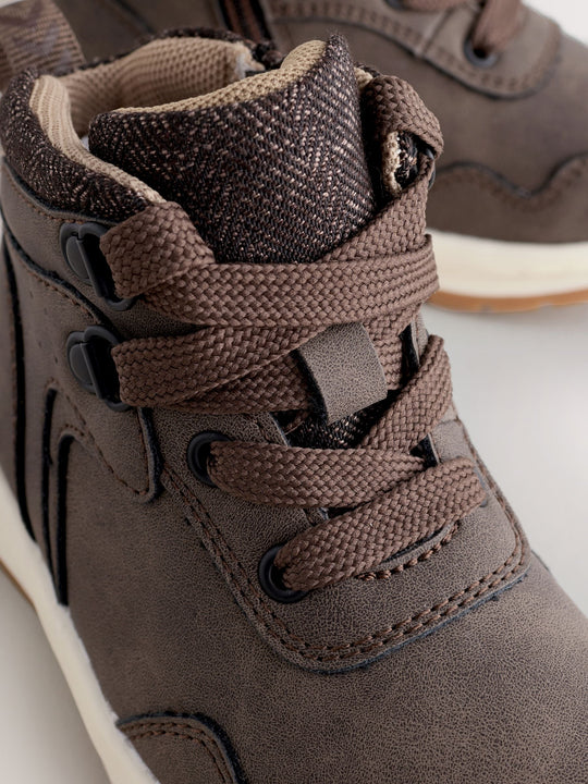 Chocolate Brown Warm Lined Walking Boots