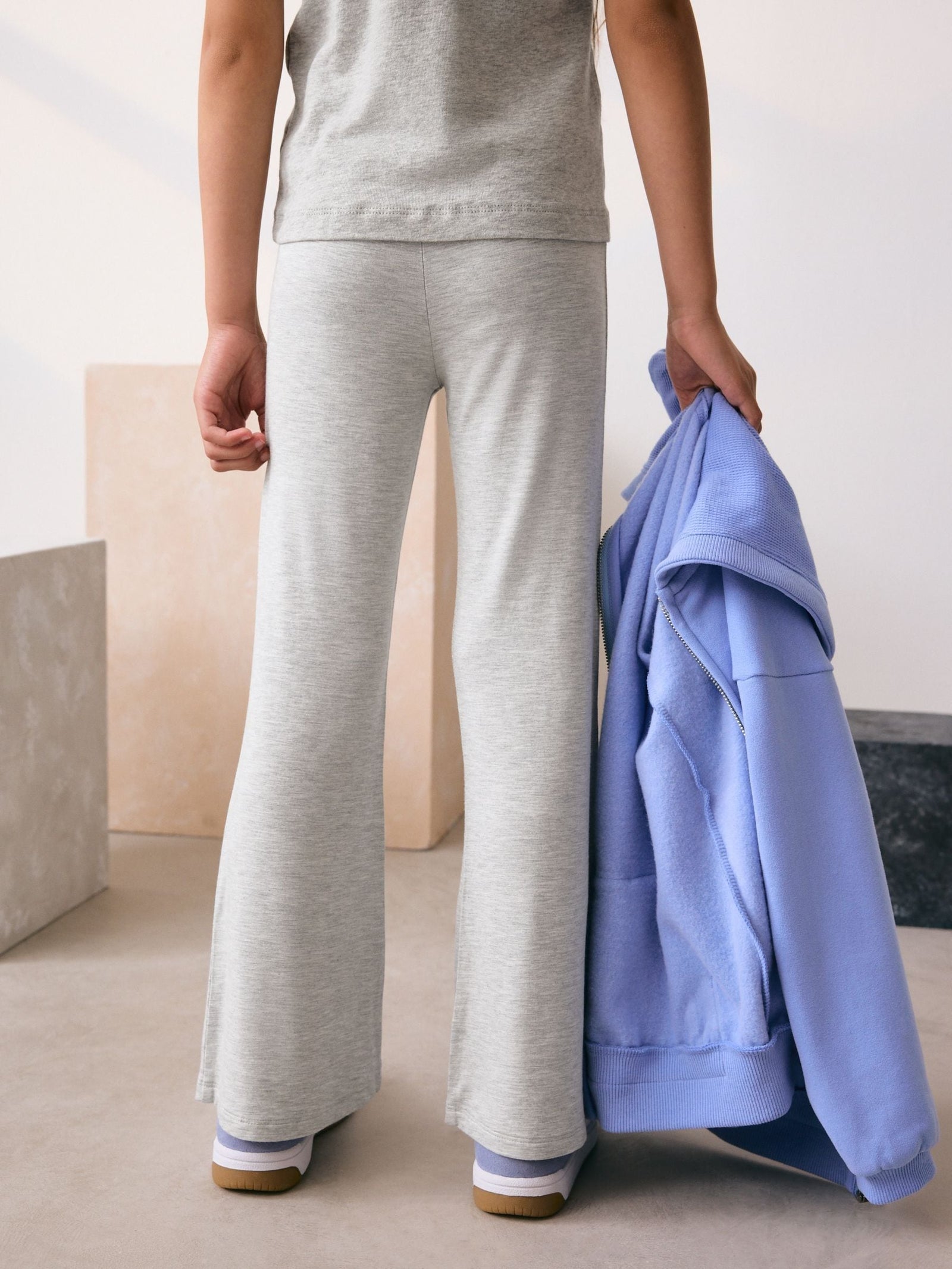 Grey Fold Over Flare Leggings (3-16yrs)