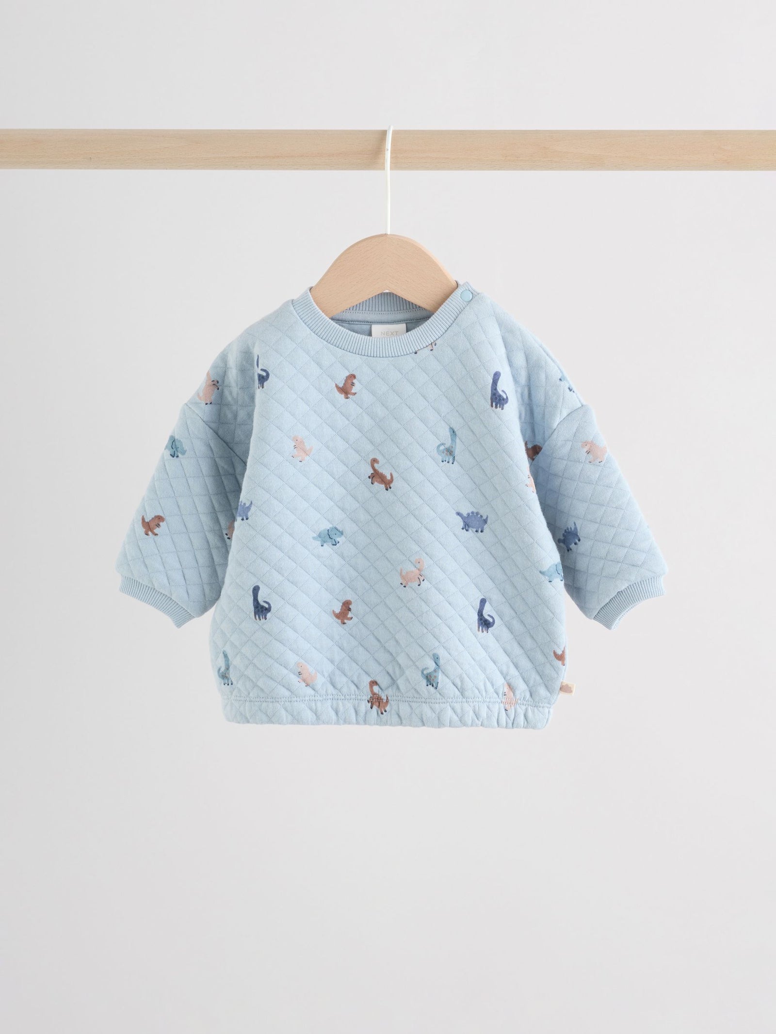 Blue Dinosaur Print Baby Quilted Sweat Top and Joggers Set (0mths-2yrs)
