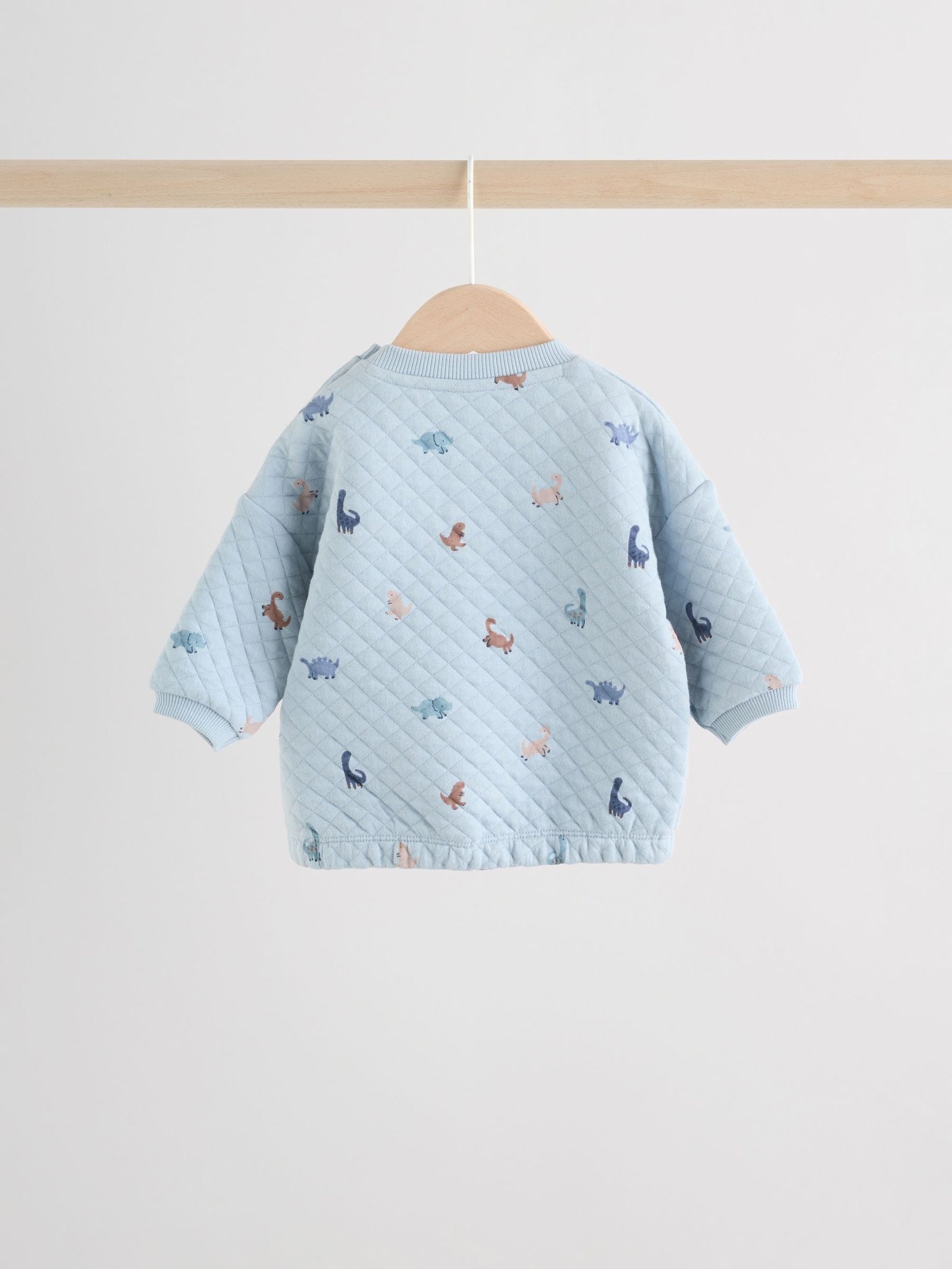 Blue Dinosaur Print Baby Quilted Sweat Top and Joggers Set (0mths-2yrs)