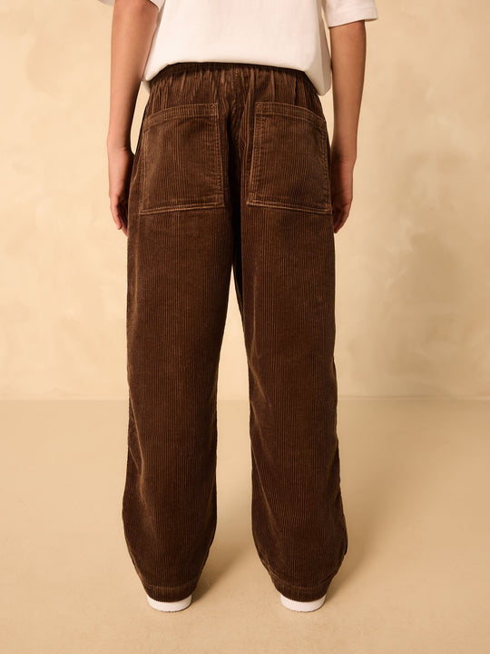 Brown Wide Fit Corduroy Pull On Trousers (3-16yrs)