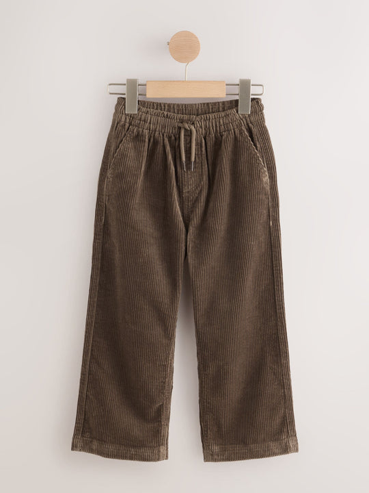 Brown Wide Fit Corduroy Pull On Trousers (3-16yrs)