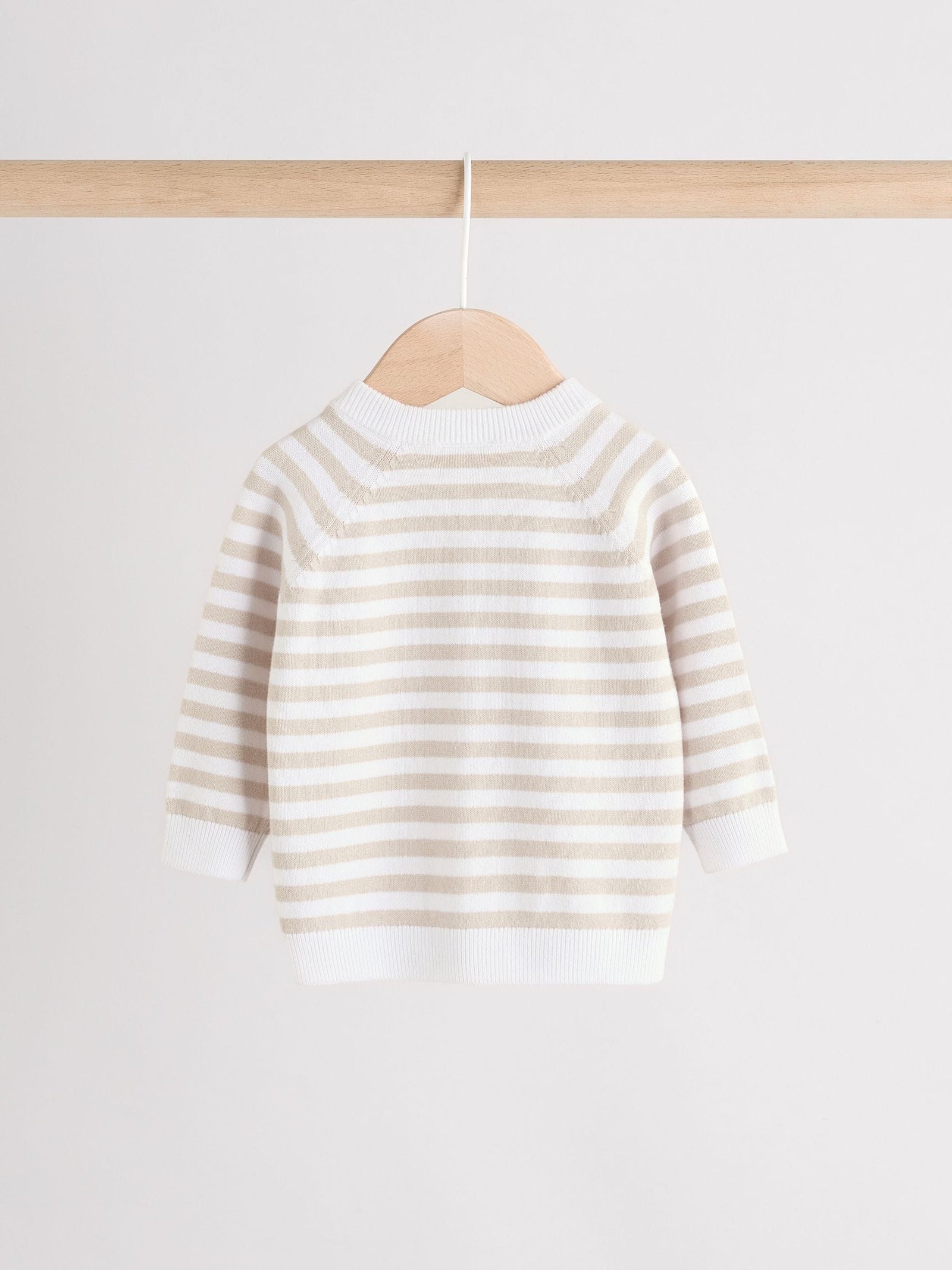 Neutral Stripe Knitted Top and Leggings Baby Set (0mths-2yrs)