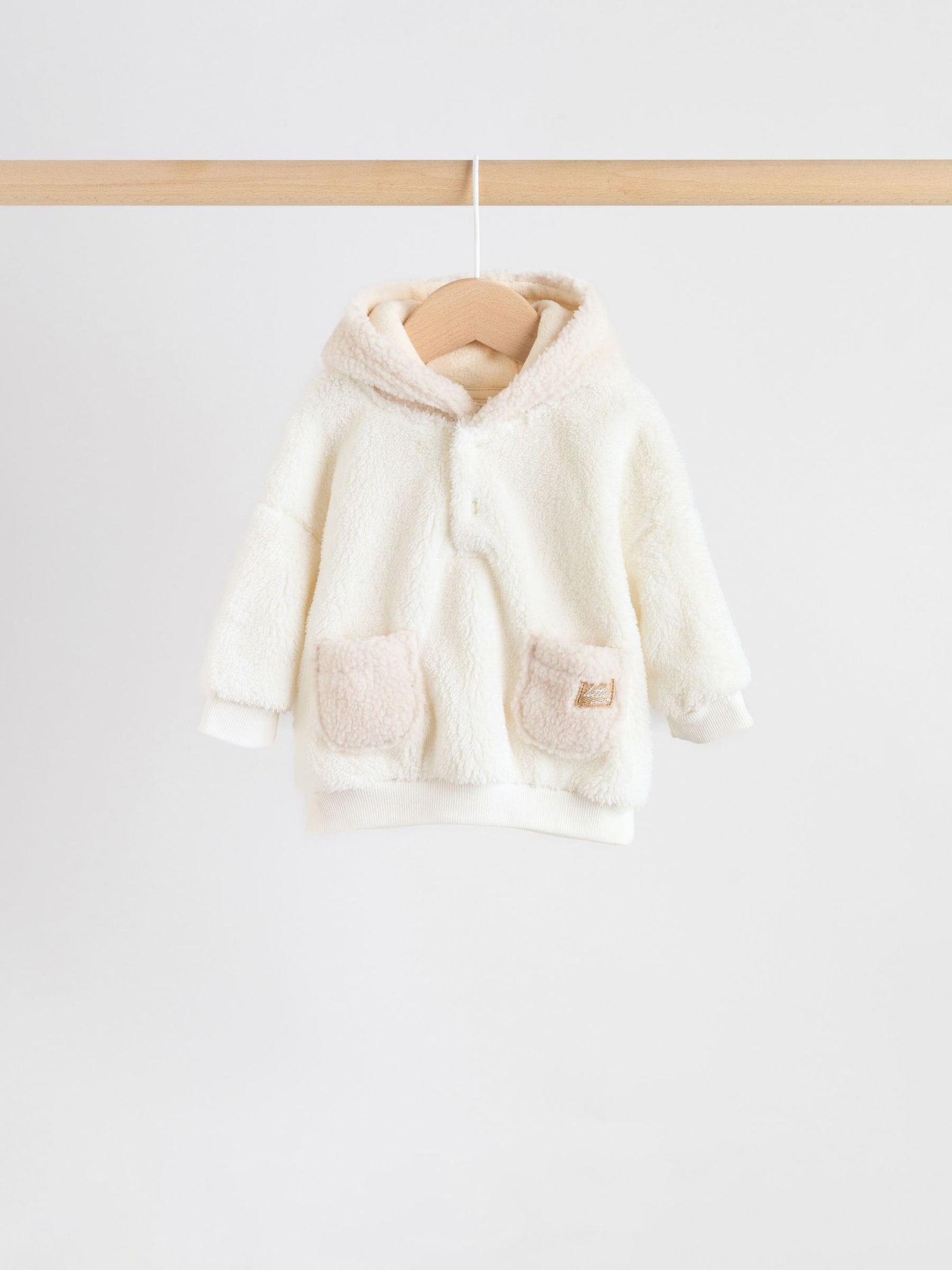 Cream Borg Hooded Sweat and Jogger Baby Set (0mths-2yrs)
