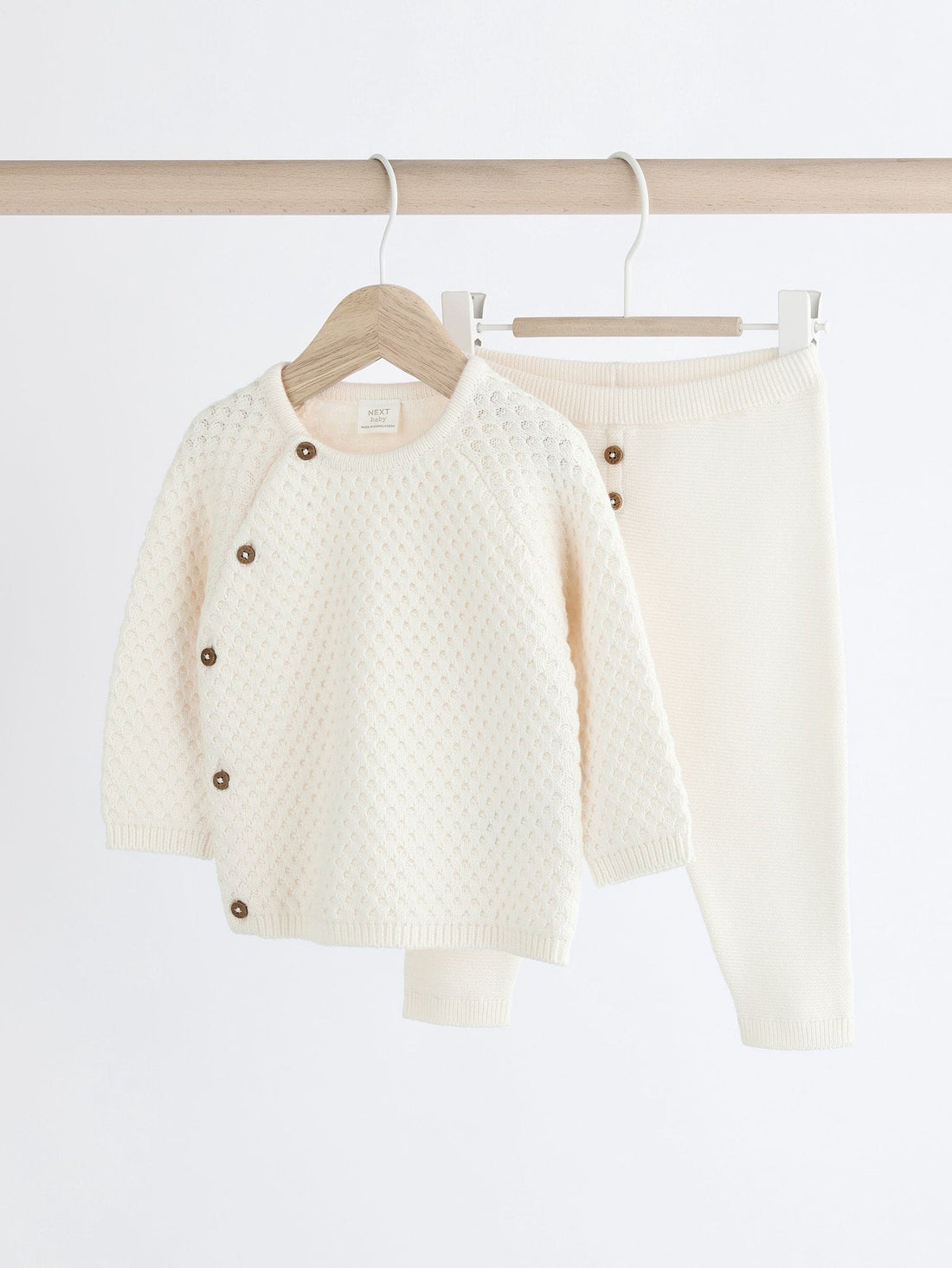 White Knitted Jumper And Trouser Baby Set (0mths-2yrs)