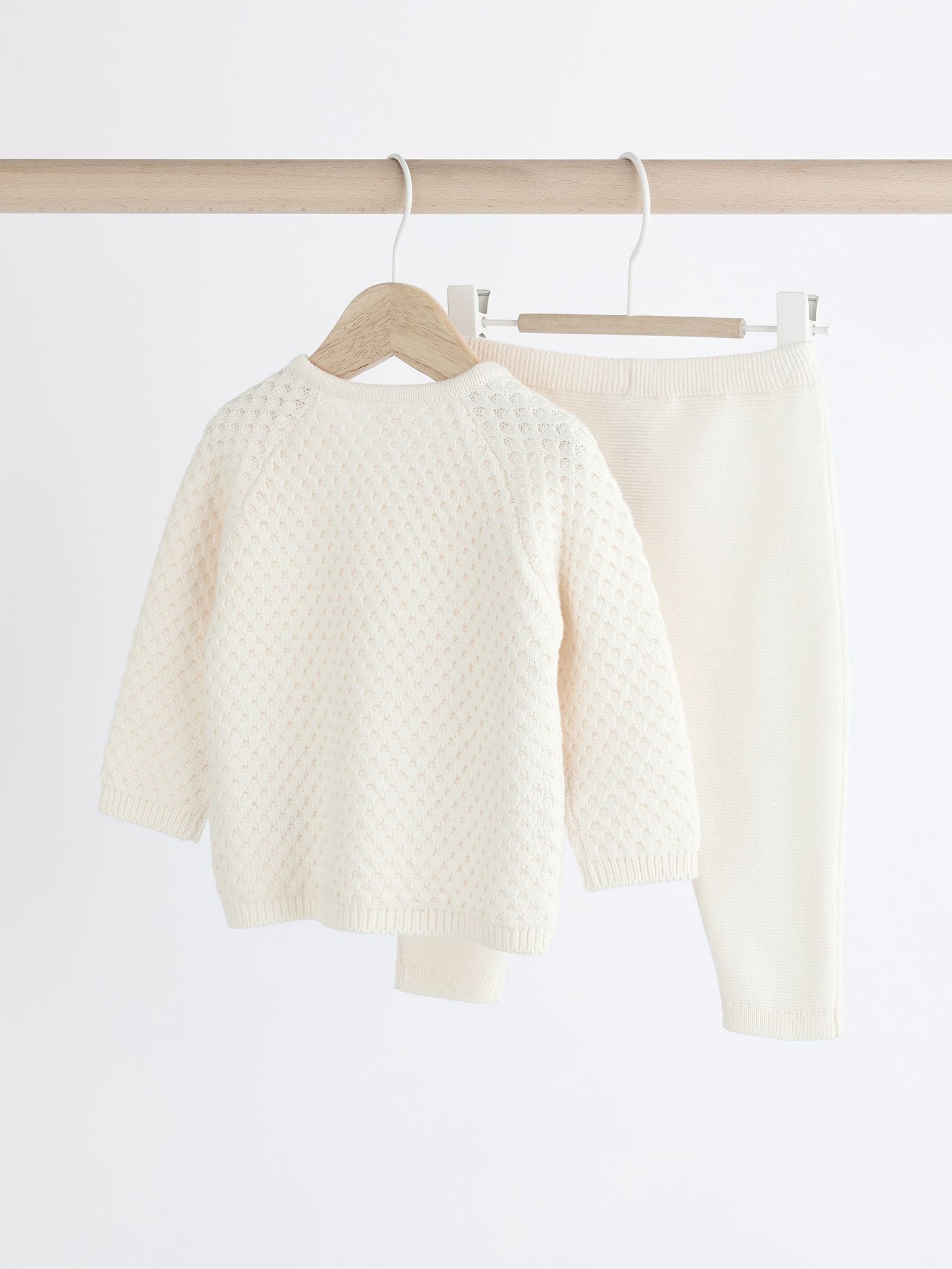 White Knitted Jumper And Trouser Baby Set (0mths-2yrs)