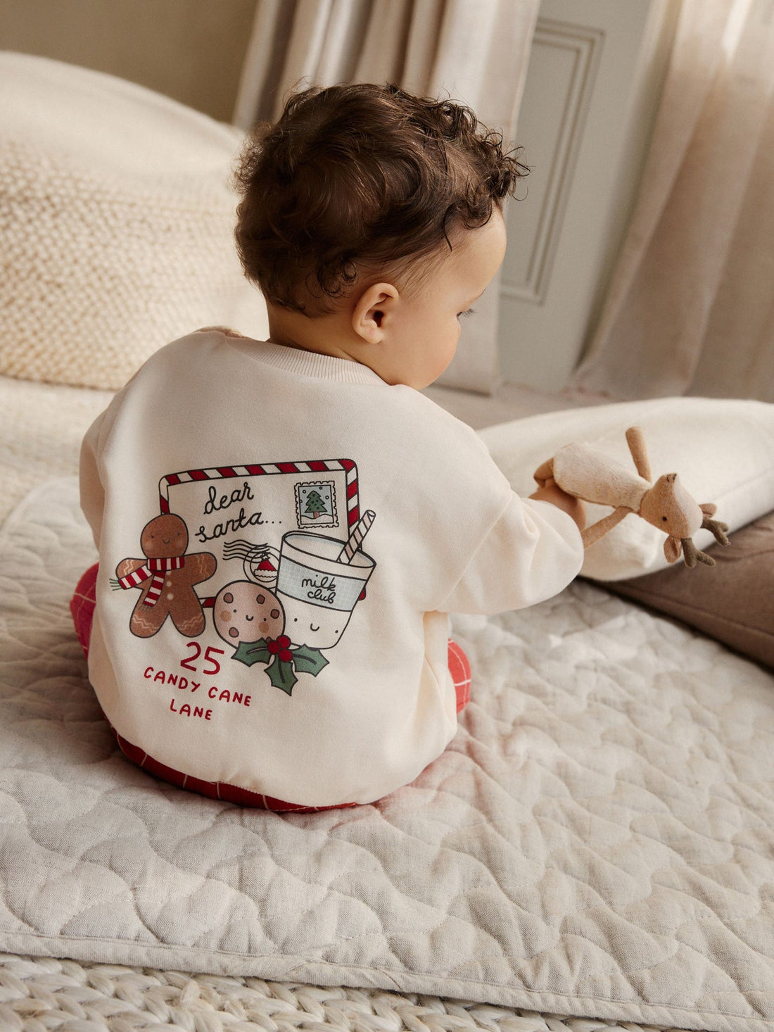 Red Graphic Print Christmas Sweat and Joggers Baby Set (0mths-2yrs)