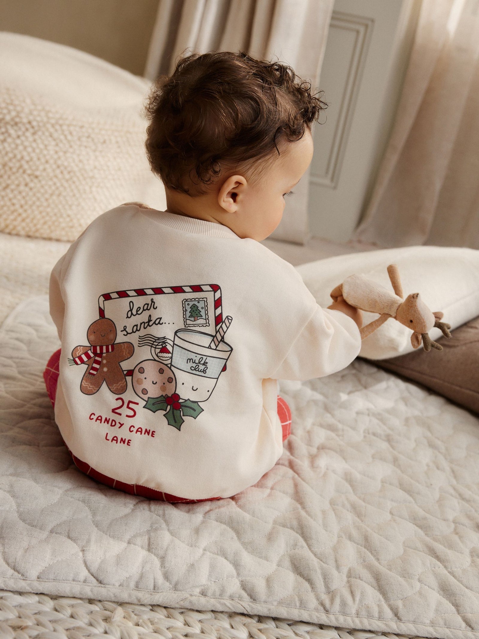 Red Graphic Print Christmas Sweat and Joggers Baby Set (0mths-2yrs)