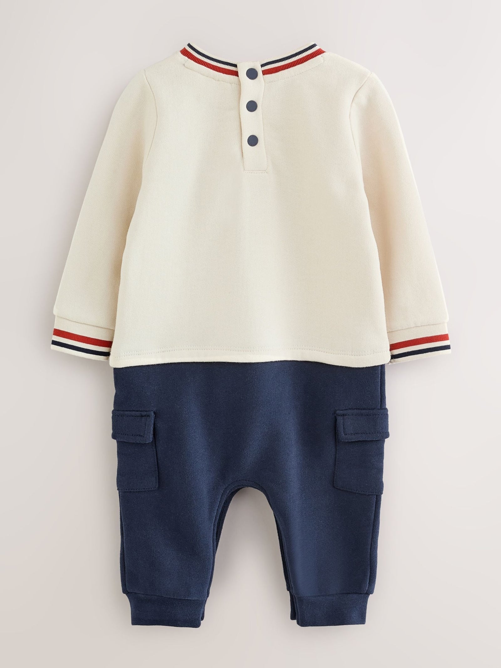 Baker by Ted Baker Stone/Navy/Red Mockable Rompersuit