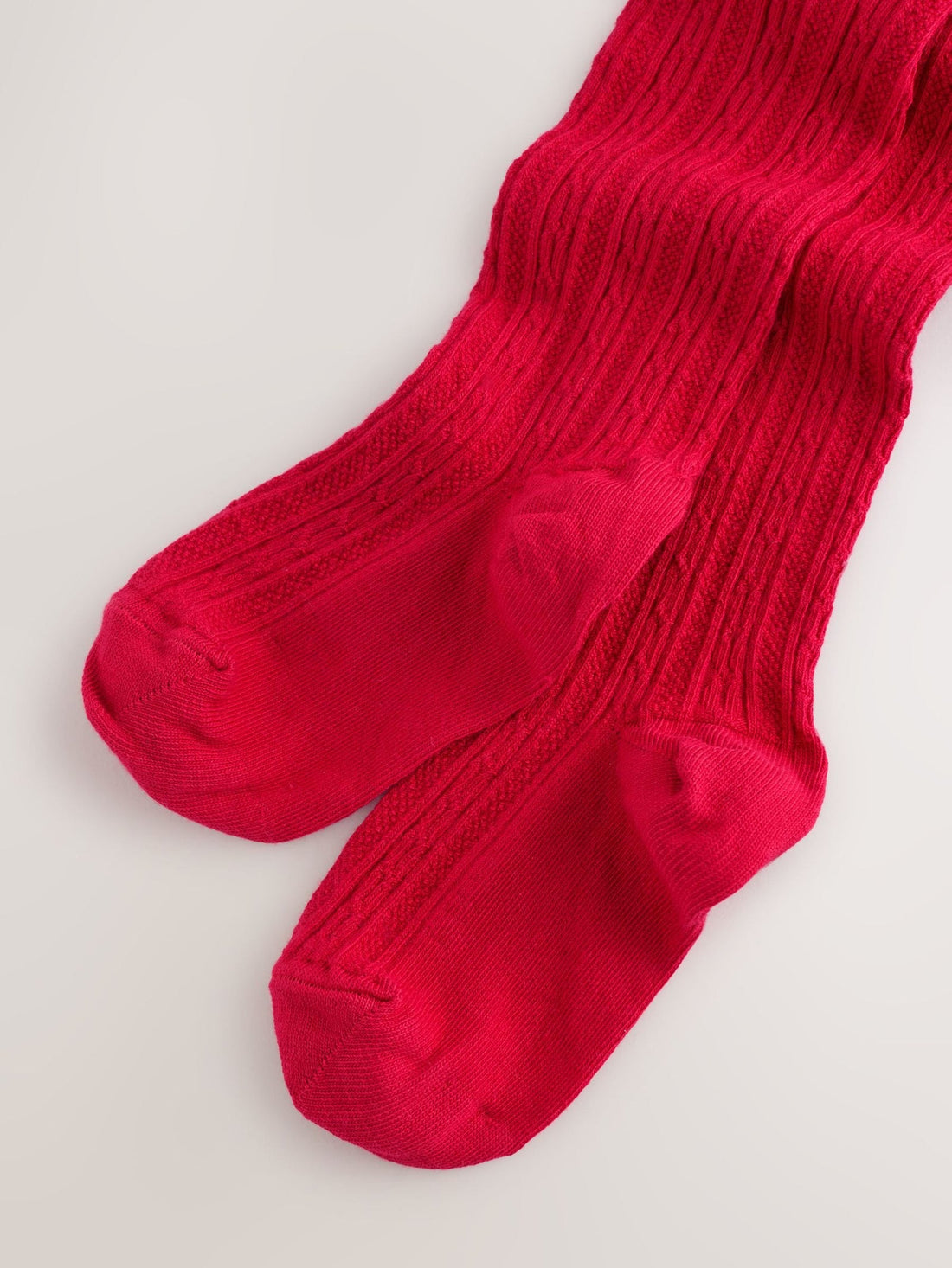 Red Regular Length Cotton Rich Cable Tights