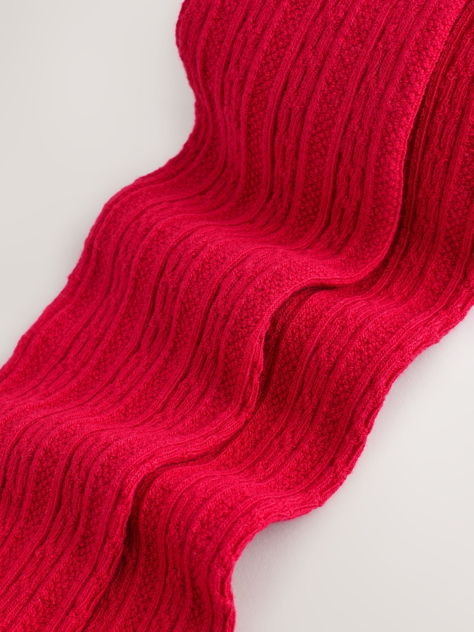 Red Regular Length Cotton Rich Cable Tights
