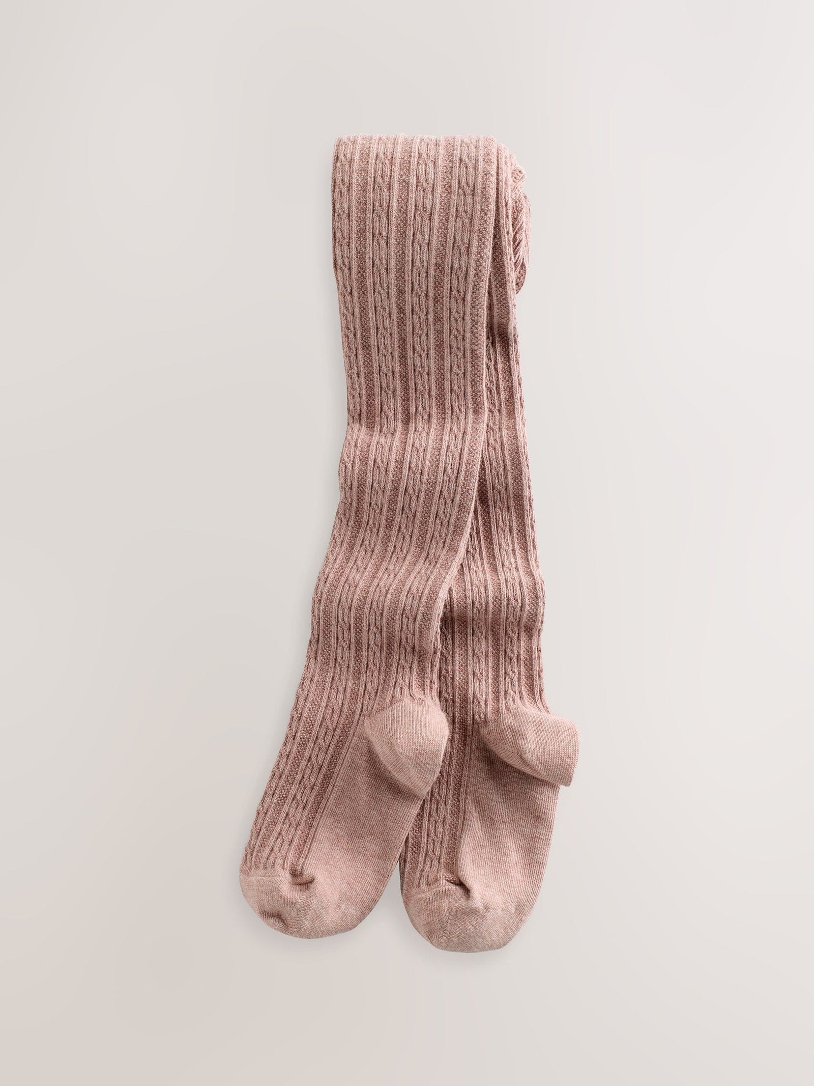 Pink Berry Red and Chocolate Brown Regular Length Cotton Rich Cable Tights 3 Pack