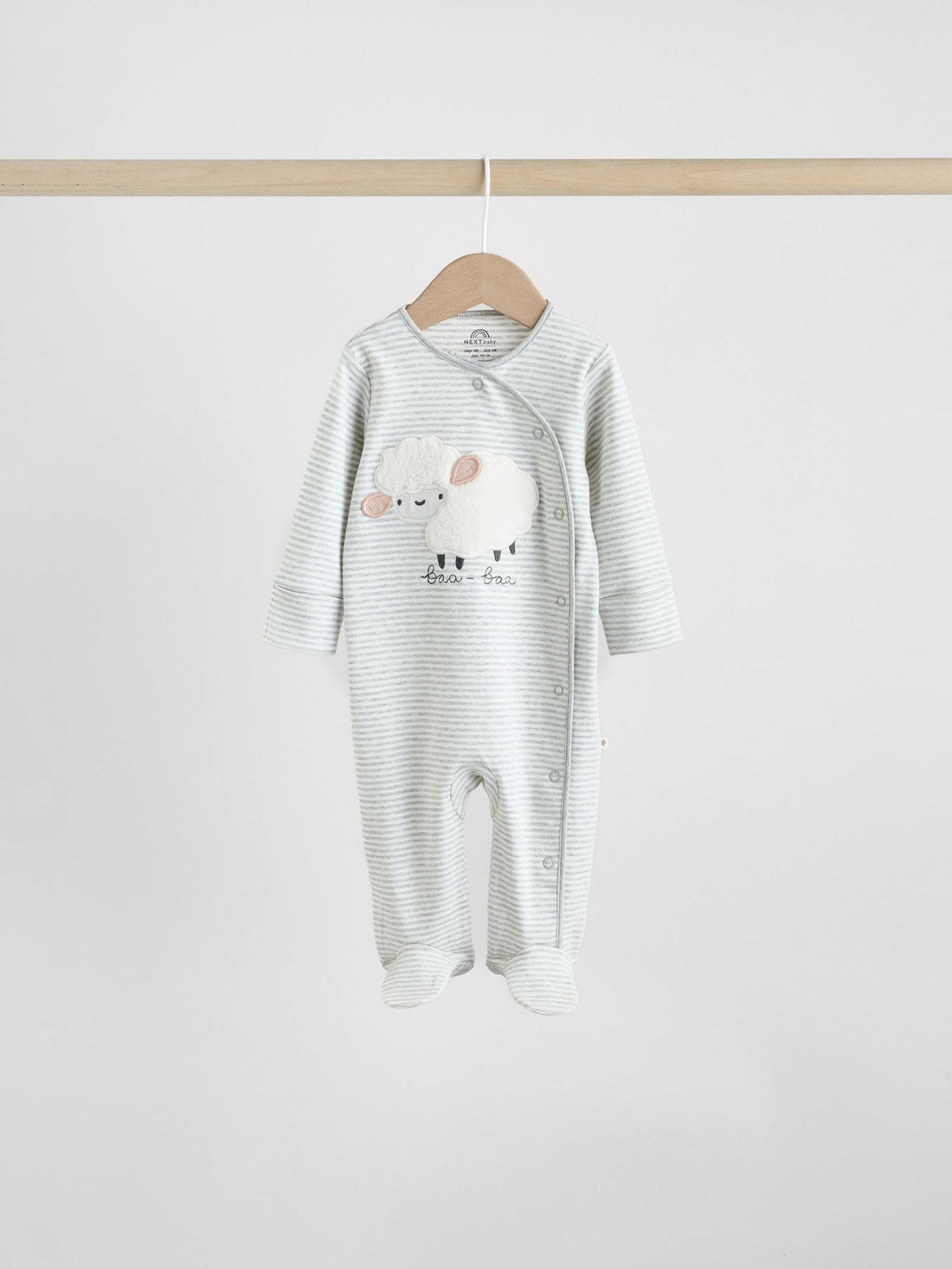 Grey Baby Popper Sleepsuits 3 Pack