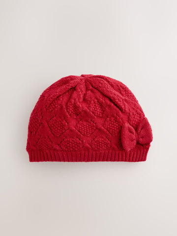 Red Crochet Knitted Baby Hat immediate