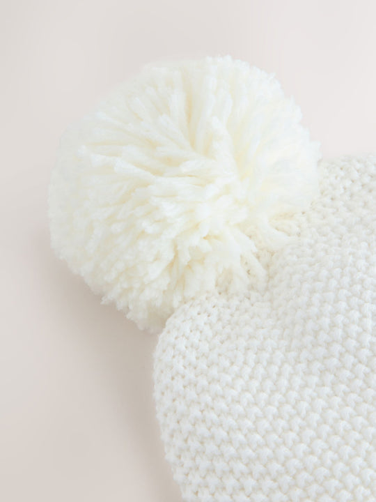 Cream Baby Embroidered Bunny Character Hat (0mths-2yrs)