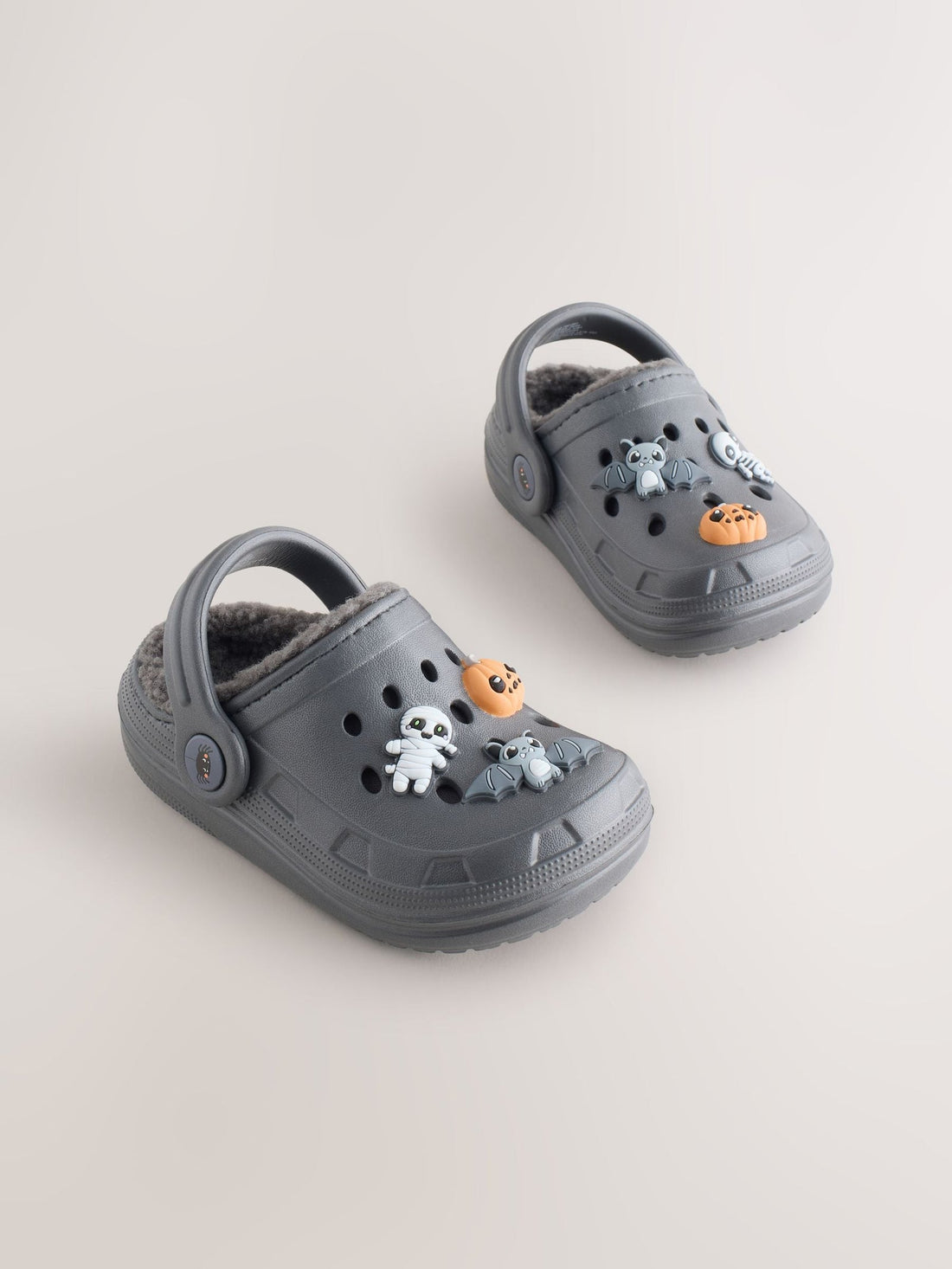 Grey Halloween Warm Lined Slipper Clogs