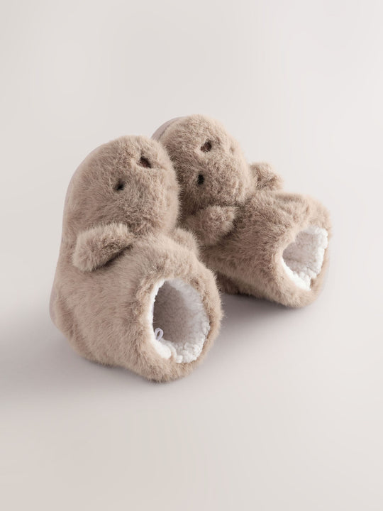 Brown Bear Warm Lined Slipper Boots