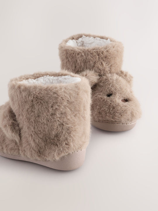 Brown Bear Warm Lined Slipper Boots