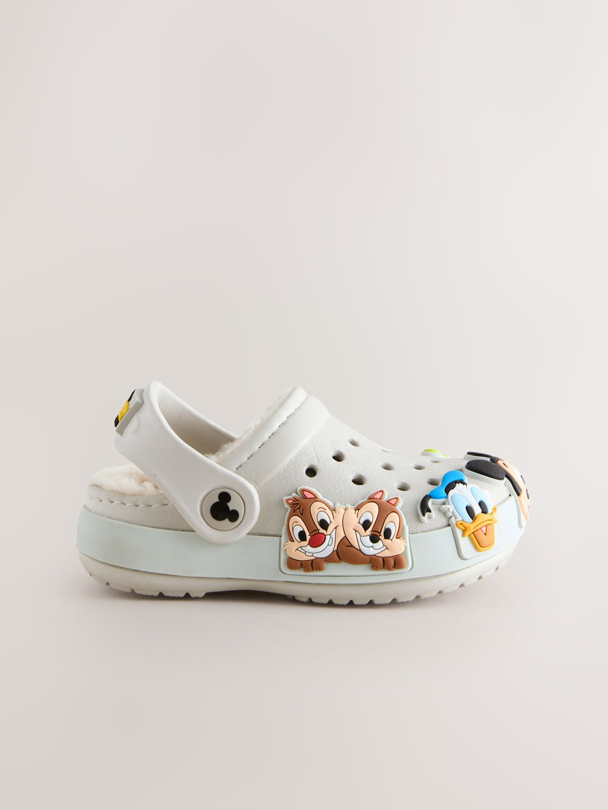 Neutral Mickey Warm Lined Slippers Clogs