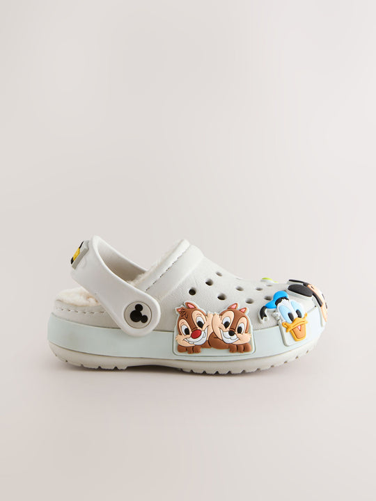 Neutral Mickey Warm Lined Slippers Clogs immediate