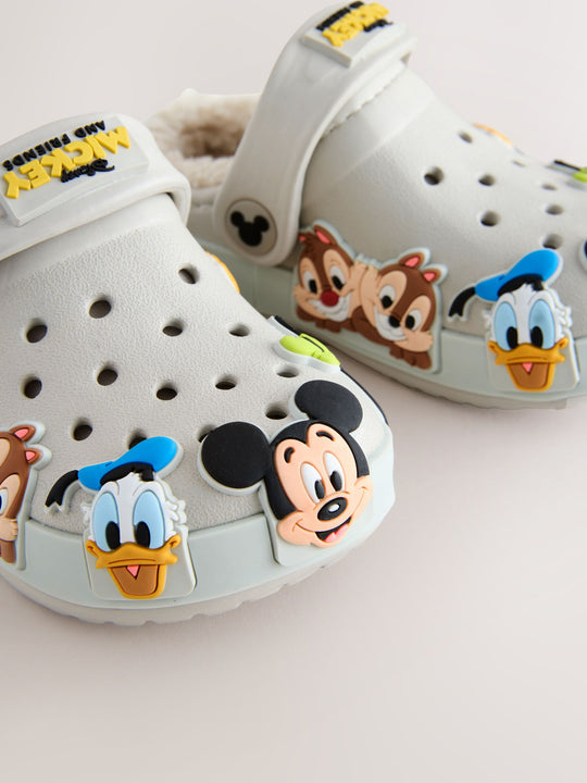 Neutral Mickey Warm Lined Slippers Clogs immediate